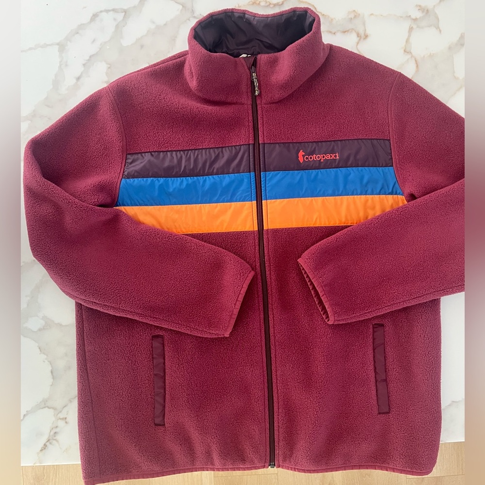 Cotopaxi Men’s Fleece Jacket - Burgundy and Multicolor